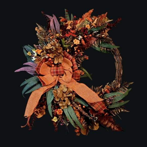 Rustic Fall Floral Wreath - Picture 5 of 8